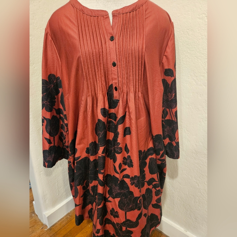 Reborn Pintucked Tunic Blouse Size 3X.
